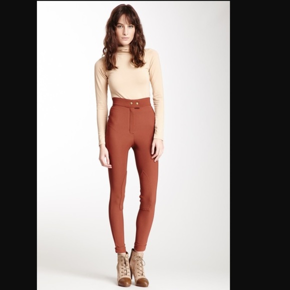 American Apparel Pants - American Apparel Riding Pant Henna Rust High Waist